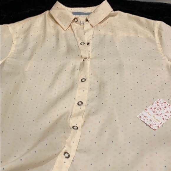 Free People All Smiles Shirt Ivory Combo. XS - Picture 5 of 15